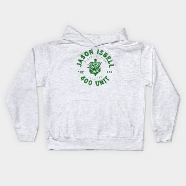 jason isbell // green solid style Kids Hoodie by Loreatees